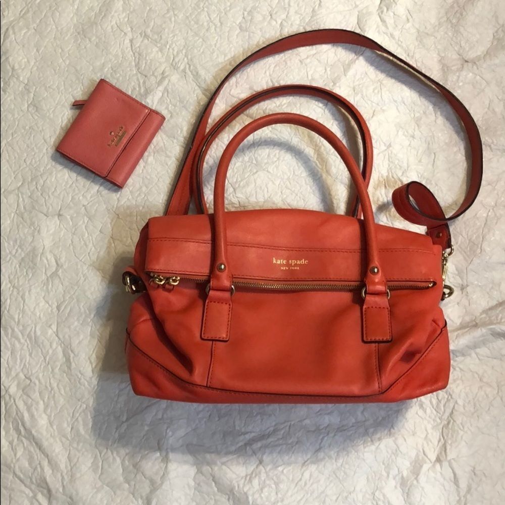 Kate Spade Leather Bag + Small Wallet Included